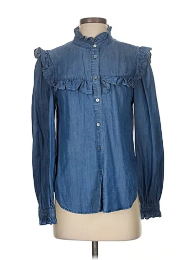 Rebecca Minkoff Long Sleeve Blouse In Blue