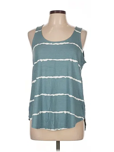 Pre-owned Zenana Tank Top Teal Halter Neckline Tops In Blue