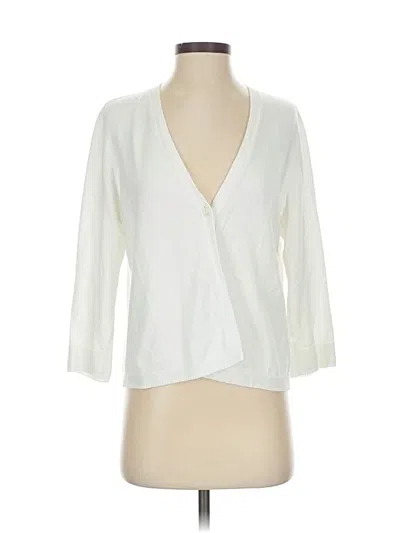 Pre-owned Jjill Cardigan Sweater In White