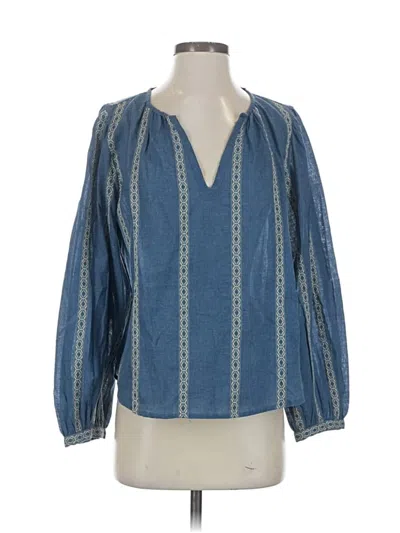 Velvet By Graham & Spencer Long Sleeve Blouse In Blue