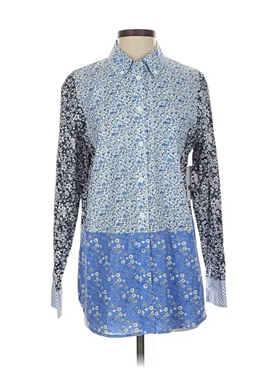 Pre-owned Equipment Long Sleeve Button Down Shirt In Blue