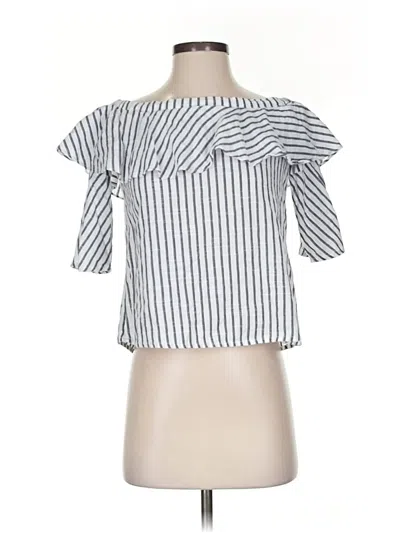 Pre-owned Miss Love Short Sleeve Blouse In Silver