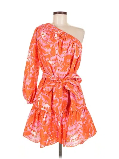 Pre-owned ml Monique Lhuillier Cocktail Dress In Orange