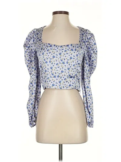 Pre-owned Lost + Wander 3/4 Sleeve Blouse In Blue