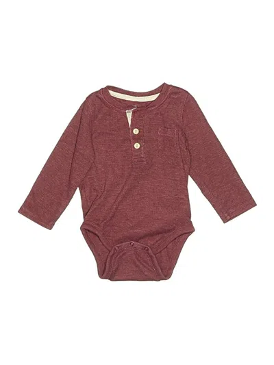 Pre-owned Baby Gap Kids' Long Sleeve Onesie In Burgundy