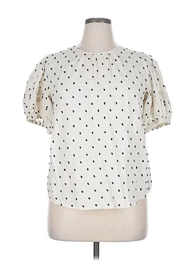 Pre-owned Madewell Short Sleeve Blouse In White