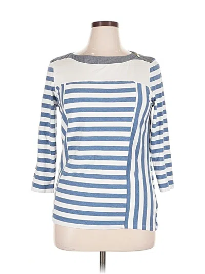 Pre-owned Jones New York Signature 3/4 Sleeve T-shirt In Blue