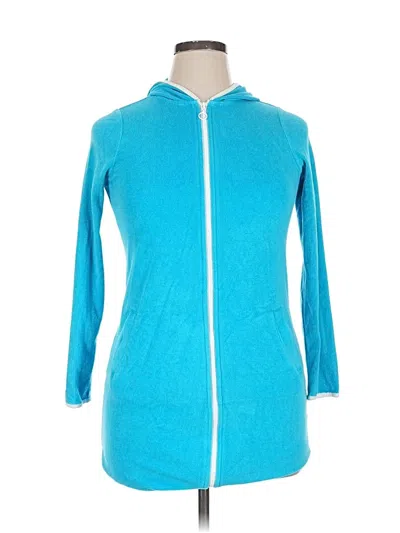 Pre-owned Lands' End Zip Up Hoodie In Blue