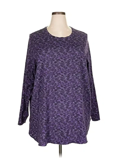 Pre-owned Lands' End 3/4 Sleeve T-shirt In Purple