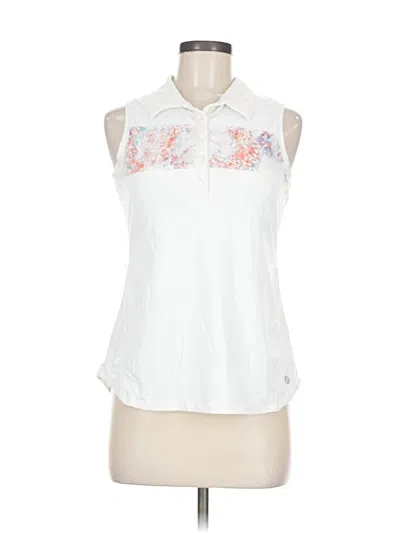 Pre-owned Lija Sleeveless Button Down Shirt In White