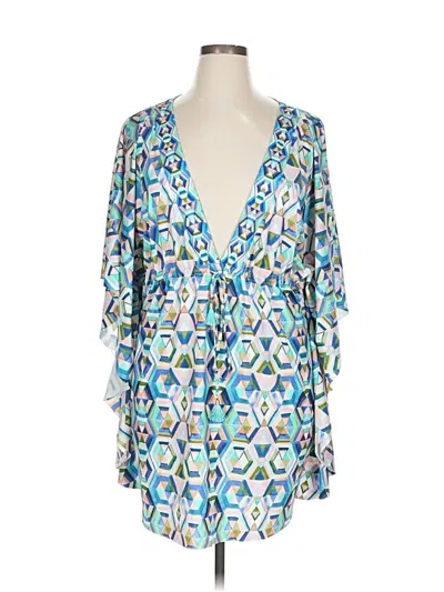 Pre-owned La Blanca 3/4 Sleeve Blouse In Blue
