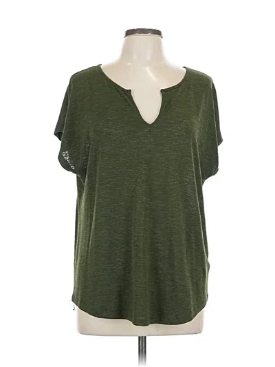 Pre-owned Old Navy Short Sleeve Top Green Keyhole Neckline Tops