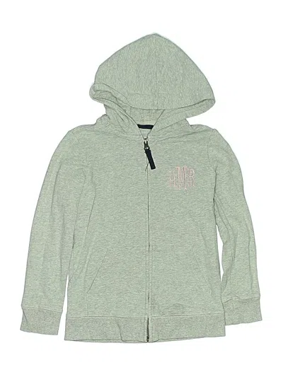 Pre-owned Primary Clothing Kids' Zip Up Hoodie In Green