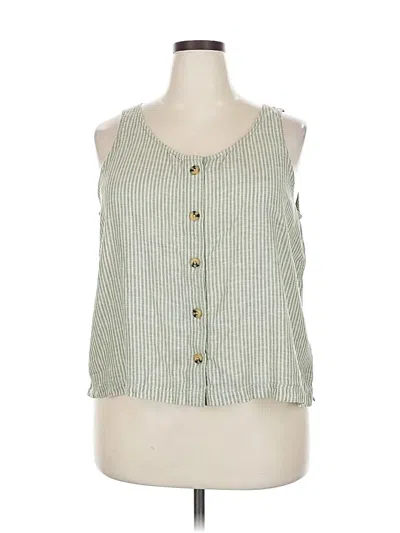 Pre-owned Wonderly Sleeveless Blouse In Green