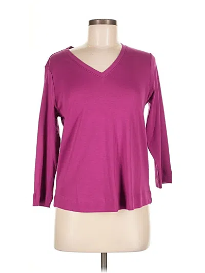 Pre-owned Chico's 3/4 Sleeve T-shirt In Purple
