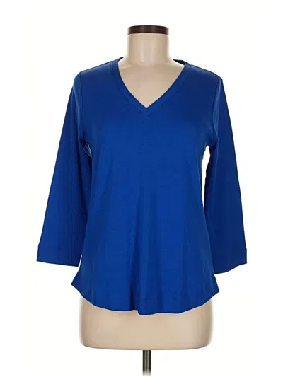 Pre-owned Chico's 3/4 Sleeve T-shirt In Blue