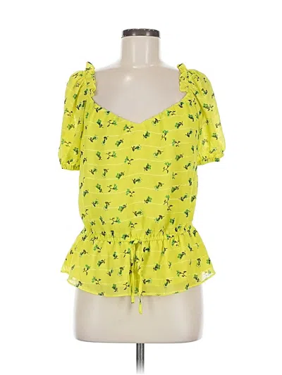Pre-owned Cece Short Sleeve Blouse In Yellow