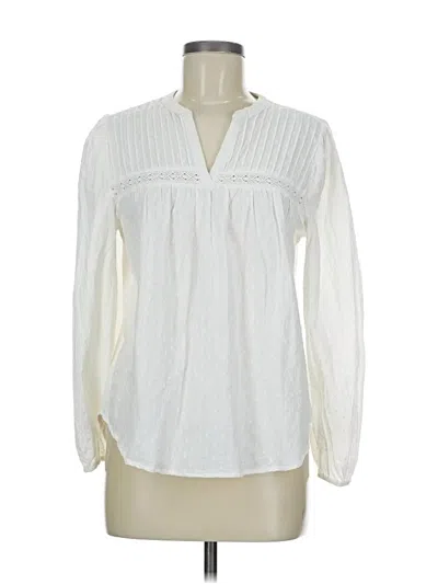Pre-owned Falls Creek Long Sleeve Blouse In White