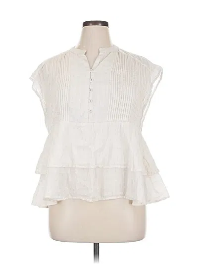 Pre-owned Lane Bryant Sleeveless Blouse In White