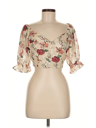 Pre-owned A. Peach 3/4 Sleeve Blouse In White