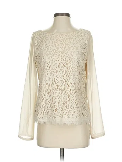 Pre-owned Ann Taylor Long Sleeve Blouse In White