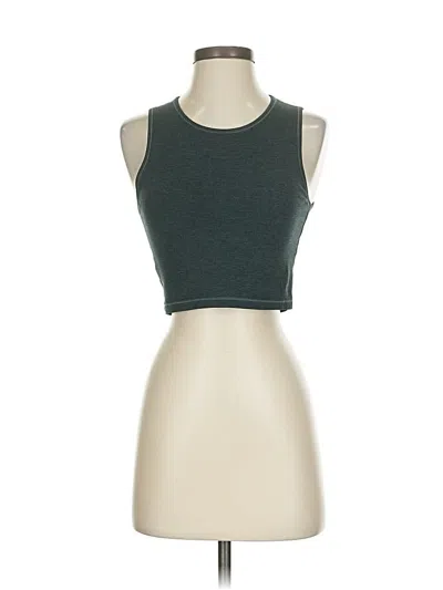 Pre-owned Girlfriend Collective Tank Top Green Halter Neckline Tops