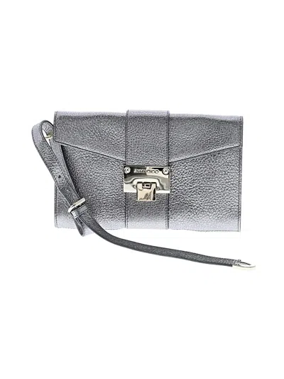 Pre-owned Jimmy Choo Leather Clutch In Silver