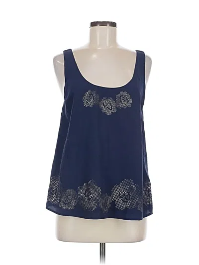 Pre-owned Joie Sleeveless Silk Top Blue Scoop Neck Tops