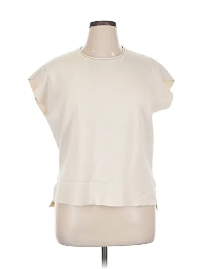 Pre-owned Lillusory Short Sleeve Top Ivory Cowl Neck Tops In White