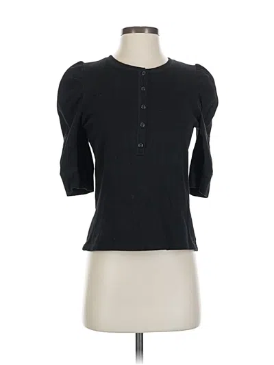 Pre-owned Rebecca Minkoff 3/4 Sleeve Top Black Keyhole Neckline Tops