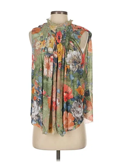 Pre-owned Deletta 3/4 Sleeve Blouse In Green