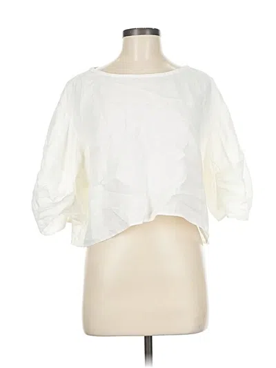 Pre-owned Lilly Pilly 3/4 Sleeve Blouse In White