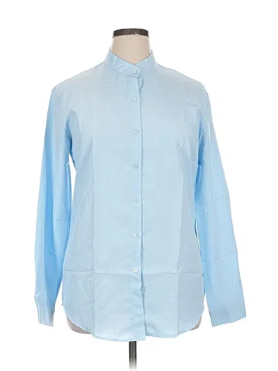 Pre-owned Unbranded Long Sleeve Blouse In Blue