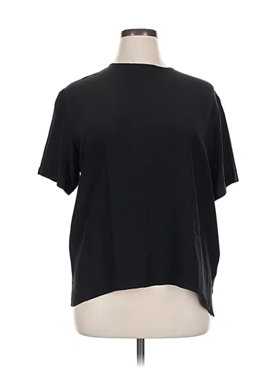 Pre-owned Christie & Jill Short Sleeve Top Black Keyhole Neckline Tops