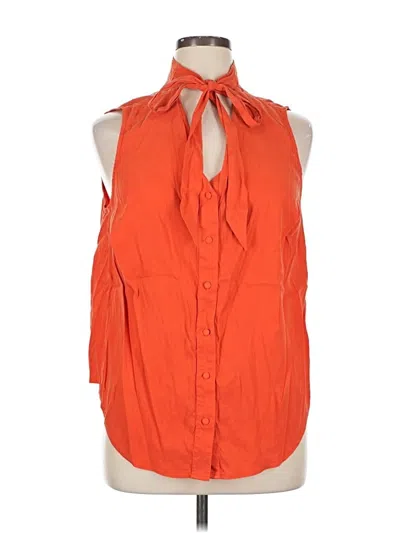 Pre-owned Universal Standard Sleeveless Button Down Shirt In Orange