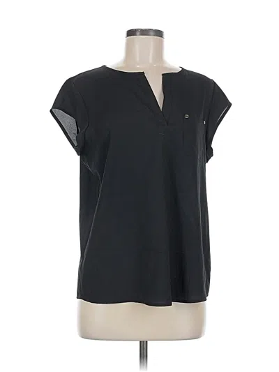 Pre-owned Ivanka Trump Short Sleeve Top Black V-neck Tops