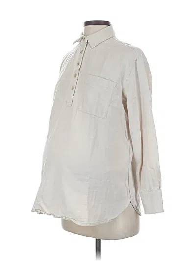 Pre-owned Old Navy - Maternity Long Sleeve Blouse In White