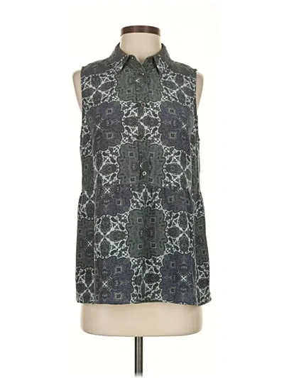 Pre-owned Equipment Sleeveless Button Down Shirt In Gray