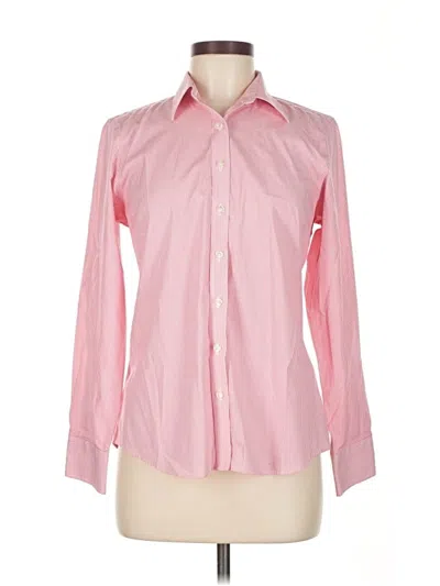 Pre-owned Lands' End Long Sleeve Button Down Shirt In Pink