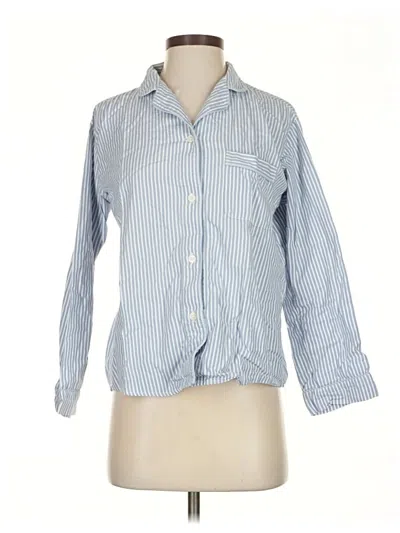 Pre-owned Uniqlo Long Sleeve Button Down Shirt In Blue