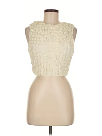 Pre-owned Princess Polly Sleeveless Blouse In White