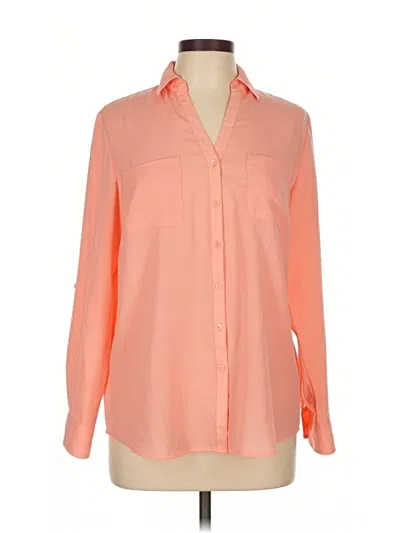 Pre-owned Talbots Long Sleeve Button Down Shirt In Orange
