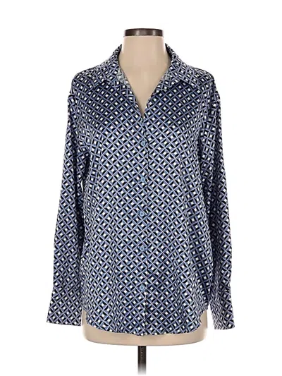 Pre-owned Mustard Seed Long Sleeve Blouse In Blue