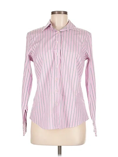 Pre-owned Lands' End Long Sleeve Blouse In Pink