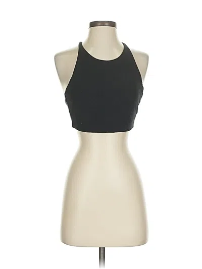 Pre-owned Girlfriend Collective Tank Top Black Solid Pattern Halter Neckline Tops