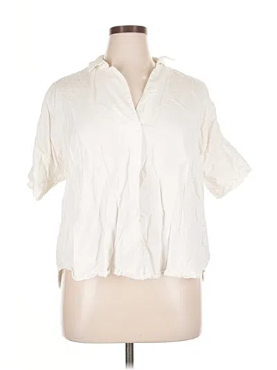 Pre-owned Madewell Short Sleeve Blouse In White