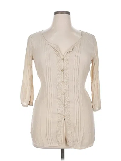 Pre-owned Full Tilt 3/4 Sleeve Blouse In White