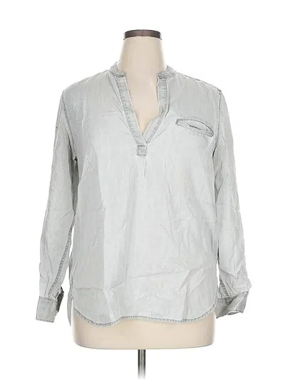 Pre-owned Gap Long Sleeve Henley Shirt In Silver