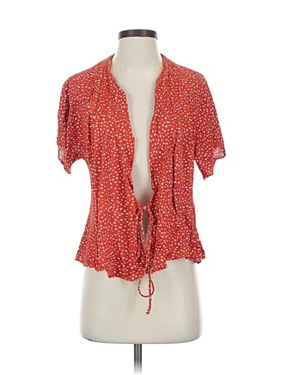 Pre-owned Los Angeles Atelier & Other Stories Short Sleeve Blouse In Red