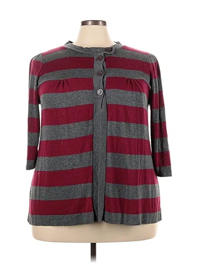 Pre-owned Maurices Cardigan Sweater In Burgundy